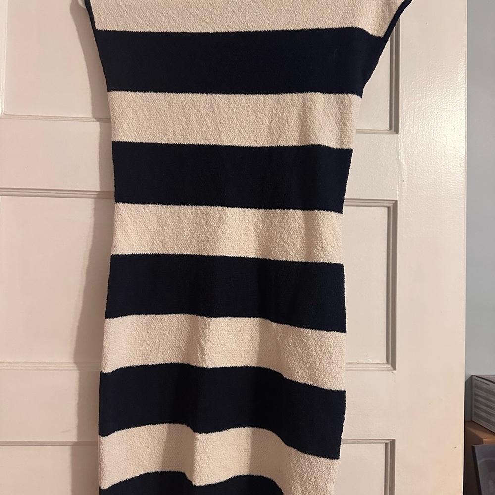 Striped Navy and White Dress